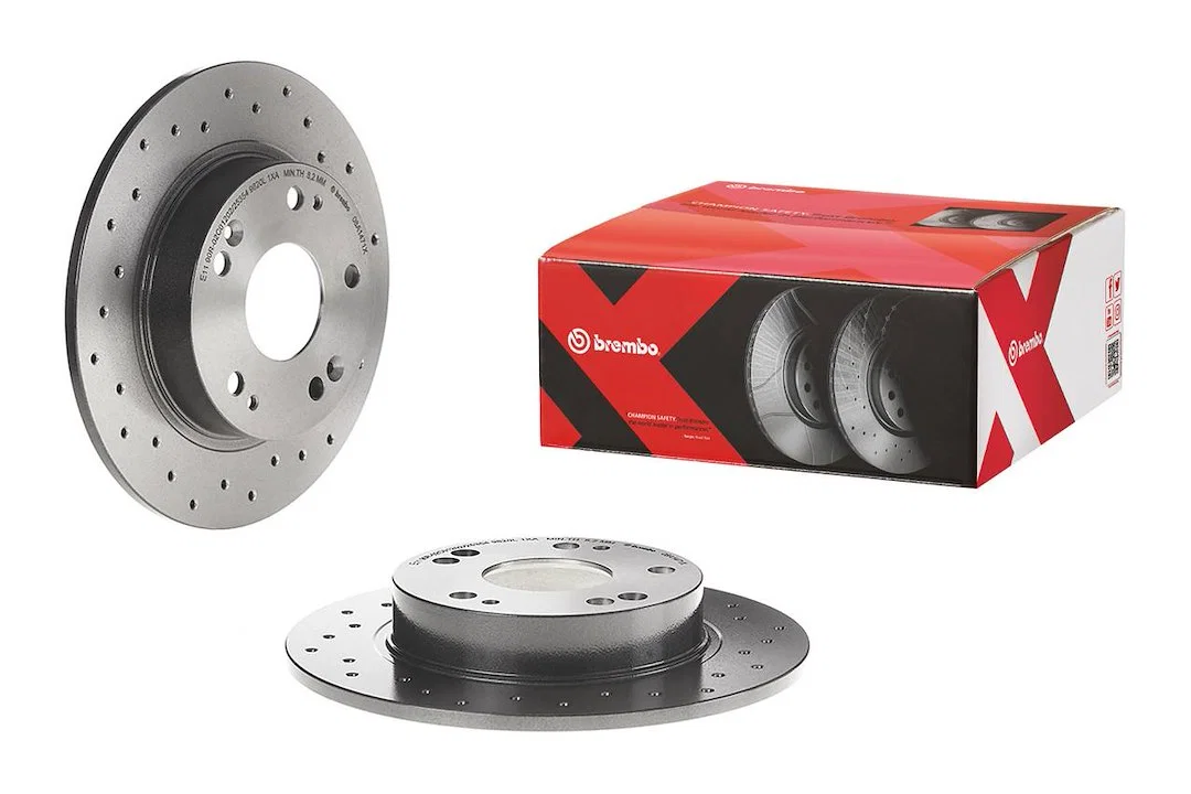 08A1471XC02 – BREMBO Brake Rotor, Solid Cross Drilled One Piece Design Wheel Bolt Pattern 5 x 114.3 Millimeter 260 Mi...
